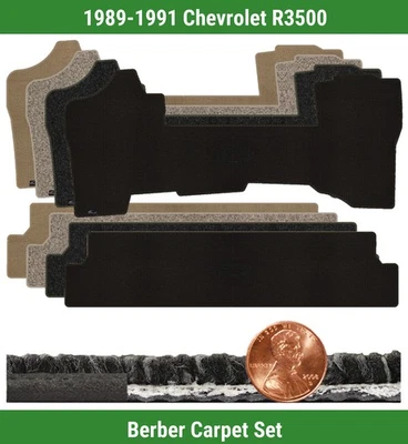 Conjunto de tapete berbere personalizado para Chevrolet R3500 89-91 com logotipo (2 peças) #99P - Imagem 1 de 4