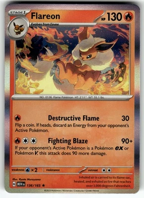 Flareon Rare SV: Scarlet & Violet 151 136/165 NM - Image 1 of 2