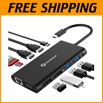 Portable USB-C Docking Station - 11-in-1 Triple Monitor - Image 1 of 4