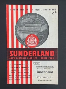 1956/57 SUNDERLAND V PORTSMOUTH 27-10-1956 DIVISION 1 - Picture 1 of 1