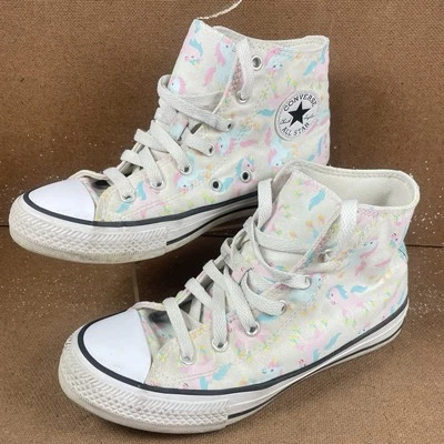 CONVERSE Hightop Chuck Taylor All Star Unicorns Shoes Junior Size 4 - Image 1 of 4