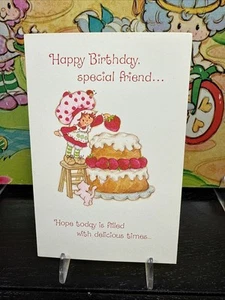 Tarjeta de cumpleaños vintage Strawberry Shortcake años 80 American Greetings - Imagen 1 de 15