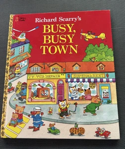 Richard Scarry’s BUSY TOWN Big hc Golden 1994 109876 VG+ to near new inside HUGE - Bild 1 von 7