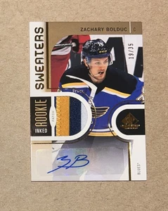 2024-24 UD SP Game Used Hockey Zachary Bolduc Rookie Autograph Relic Card /35 - Bild 1 von 2