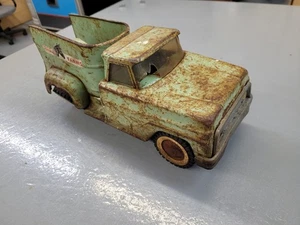 60er Jahre Vintage Tonka Bauernhöfe mintgrün Pferd Spielzeug LKW schlechte Hinterachse - Bild 1 von 15
