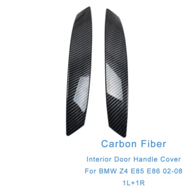 For BMW Z4 E85 E86 2PCS Inner Door Pull Handle Outer Cover Set Carbon Fiber Foto 1 de 4