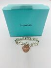 Sterling silver Please Return to Tiffany Round Circle Tag Charm Bracelet 7.5 in