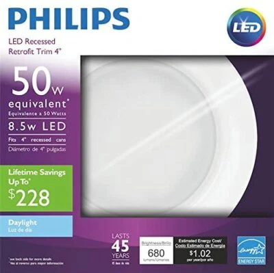 Philips 50W LED recessed retrofit trim 4" - Image 1 of 2