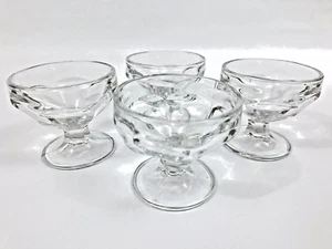 4 Vintage Clear Thick Glass Colonial Footed Sherbet dessert Cup ice cream Dish - Afbeelding 1 van 10