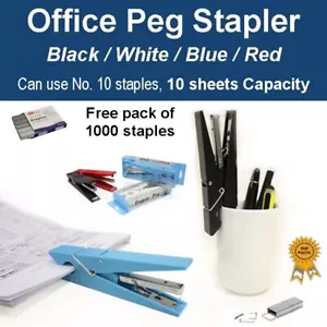 Funky Functional Paper Peg Stapler School Office Home Gift (Free 1000 staples) - Picture 1 of 10
