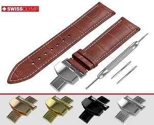 Für Omega Braun Uhrenarmband Band Echtleder für Schließe Verschluss 12-24 mm - Bild 1 von 12