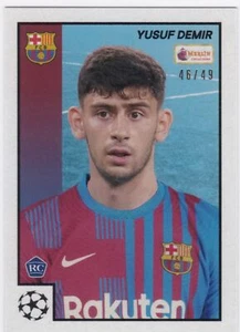 2021-22 Topps Merlin Heritage 97 Blue #31 Yusuf Demir Rookie Barcelona 46/49 - Picture 1 of 2