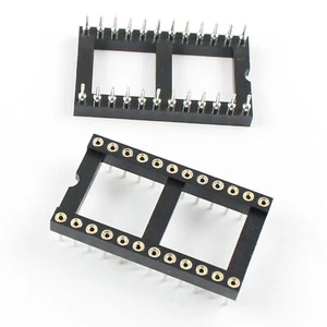5Pcs 2.54mm Pitch 24 Pin DIP Round Pin Solder IC Socket Adaptor Wide - Imagen 1 de 5
