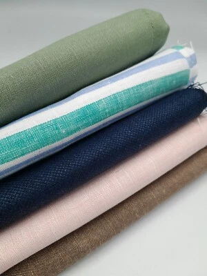 Remnant Scrap Bag 5 Pieces 100% Irish linen Crafting Fabric QF11 Dark Winter - Image 1 of 4