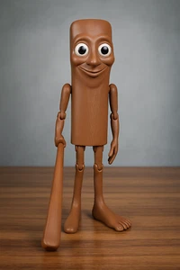 Tung Tung Tung Sahur Flexi Holzoptik Spielzeug Gelenk 3D Druck Brainrot Roblox - Bild 1 von 1