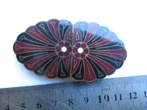 Vintage enamel and brass womans belt buckle - Picture 1 of 6