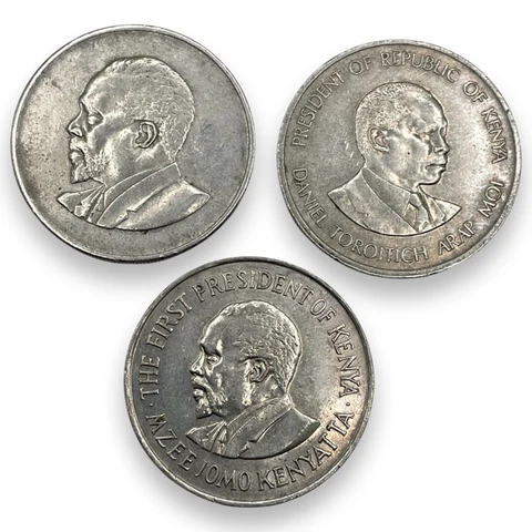Lot of 3 Kenya 1 Shilling Coins 1966 1975 & 1989 Different Types #A5294 Cover