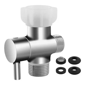 3 Wege Bidet T Adapter, Auslaufsicheres Metall T Ventil mit Absperrventil, für Handh... - Bild 1 von 9
