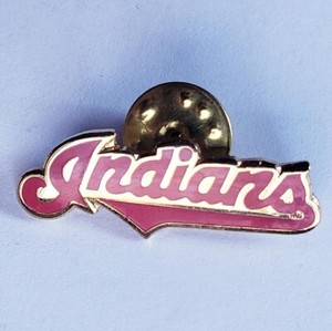 Vintage 1990's Cleveland Indians/Guardians Script "Indians" Lapel Pin MLB