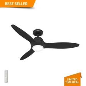 Hunter Fan 52 inch Casual Black Indoor/Outdoor Ceiling Fan with Light and Remote - Picture 1 of 11