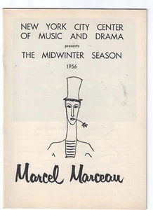 Original Playbill 1956 Marcel Marceau at the NYC Center of Music and Drama - Picture 1 of 3
