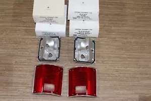 Pair NOS OEM 1973-1987 GMC CHEVY BLAZER SUBURBAN Fleetside Taillight Lenses - Picture 1 of 15
