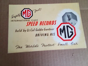 SALES BROCHURE - MG TD ORIGINAL FACTORY SALES BROCHURE INTERNATIONAL SPEED.... - Picture 1 of 3
