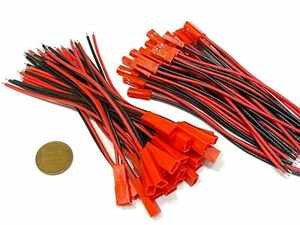 PACK 20 100mm Macho Hembra 2-pin JST Enchufe Conector Cable Cable_Para Batería RC Lipo - Imagen 1 de 11