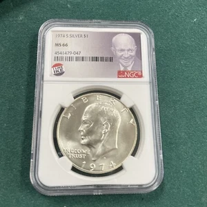 1974 s eisenhower dollar NGC MS66 - Picture 1 of 2