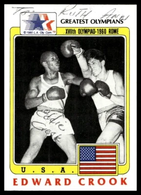 1983 Topps History's Greatest Olympians #4 Edward Crook Autograph - Image 1 of 2