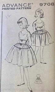 Vintage Girl’s Dress Advance Sewing Pattern #9708 Sz 12 - Uncut - *Read* - Picture 1 of 3