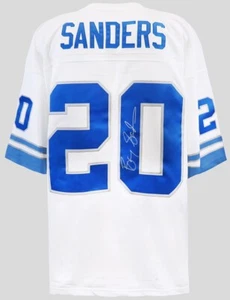 Camiseta de fútbol americano firmada por Barry Sanders Detroit Lions 1996 retro NFL Legacy XL - Imagen 1 de 5