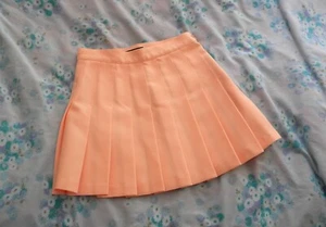 American Apparel Small Apricot Peach Tennis Skirt Pleated School Girl Mini Melon - Picture 1 of 3