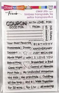 Stampendous Gift Cards Birthday Movie Night Babysitting Grandkids Clear Stamp - Picture 1 of 1