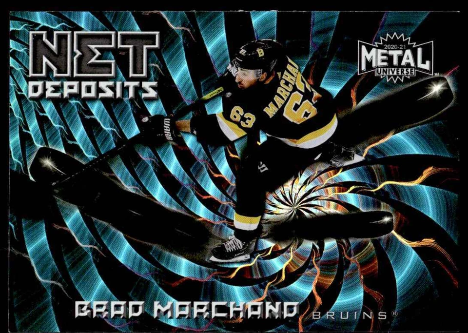 2020-21 Skybox Metal Universe Net Deposits Brad Marchand Boston Bruins #ND-18 - Image 1 of 2