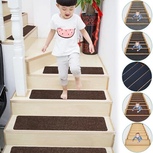 1-50Pcs Non Slip Carpet Stair Treads Floor Mat Step Staircase Pad 76*20CM - Picture 1 of 22