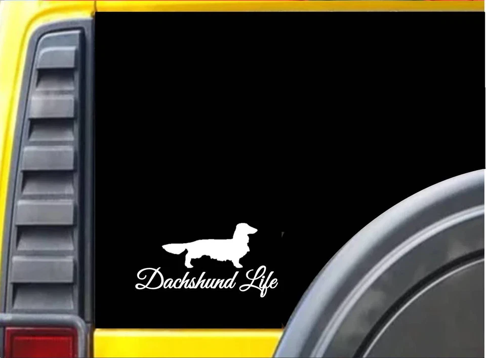 EZSTIK Longhair Dachshund Life K703 8 inch Sticker dachshund dog decal