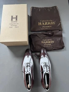 Original HARRIS Herren Luxusschuhe Italien handmade, Braun/Weiss, Größe 8 (~42) - Bild 1 von 5