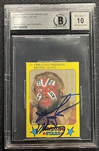 MICHAEL P.S. HAYES SIGNED 1986 MONTY GUM CARD #71 BECKETT AUTO GRADE 10 355 - Picture 1 of 2