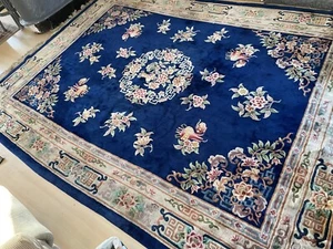 Large ( 144'' X 107'' ) Beautiful Hand Made Blue Chinese Rug - Picture 1 of 5