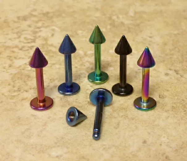 Joyería corporal con púas de acero anodizado de titanio 316L 6 piezas al por mayor Foto 1 de 1