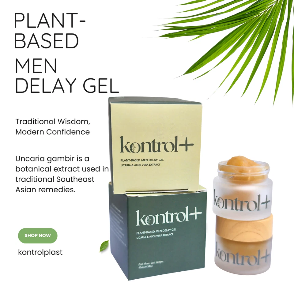 Gel de retraso para hombres Prolong Gambir Plus Aloe Vera a base de plantas Kontrol Plast 10 g X 1 Foto 1 de 4