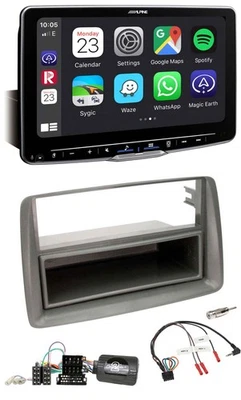 Alpine Bluetooth Lenkrad USB DAB Autoradio für Fiat Panda 169 2007-2012 grau - Bild 1 von 4