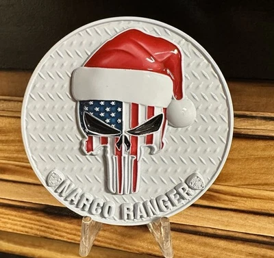 NYPD Narcotics Challenge Coin Narco Ranger Christmas Edition White - Image 1 of 2
