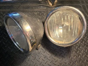 1924 1925 1926 1927 HEADLIGHTS PAIR MYSTERY UNIQUE RAT ROD? MOPAR? STUDEBAKER? - Picture 1 of 18
