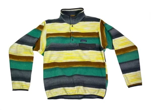 Patagonia Synchilla Snap T Fleece Pullover Jacket Striped Mens Medium - Picture 1 of 5