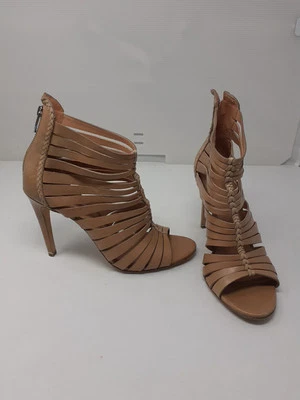 SIGERSON MORRISON Tan Open Toe Strappy Heels Wedge Sandals Women's 8 Shoes - Image 1 of 4