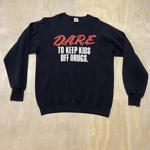Vintage DARE To Resist Drugs And Violence Crewneck Sweatshirt Black XL - Picture 1 of 7