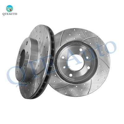 Rotores de disco de freno delanteros ranurados perforados 256,8 mm para Nissan Sentra L4 2000-2006 Foto 1 de 4