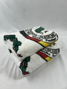 Lot of 2 Seminole Tribe of Florida Christmas Towels Santa Logo Vintage 27.5”x48” - Picture 1 of 7